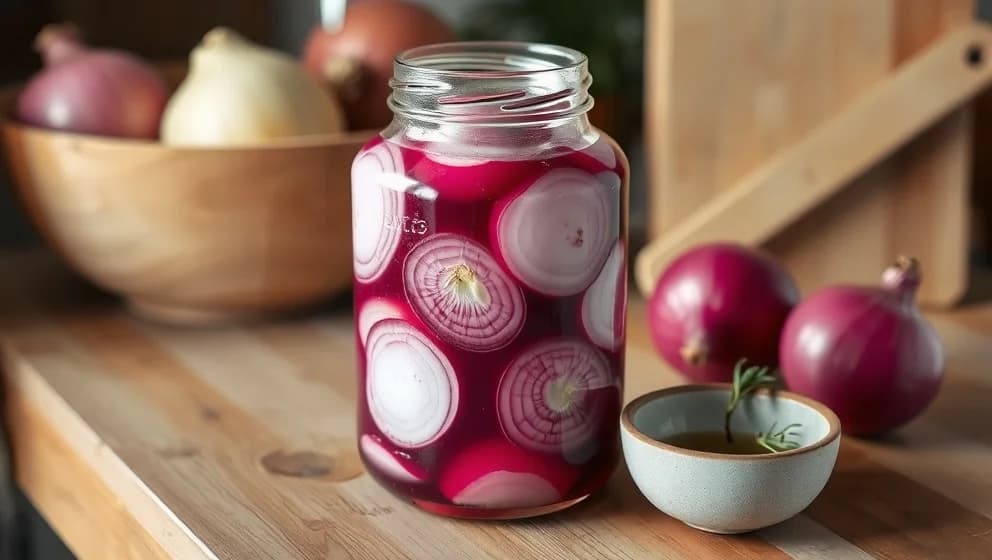 Enkelt picklad rödlök recept med fyra ingredienser