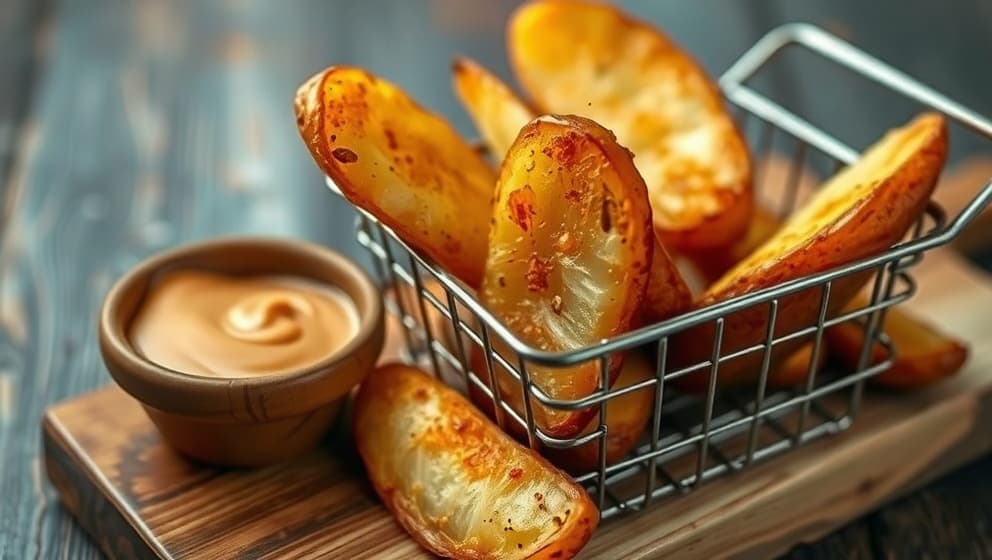 Krispig klyftpotatis i airfryer på bara 20 minuter
