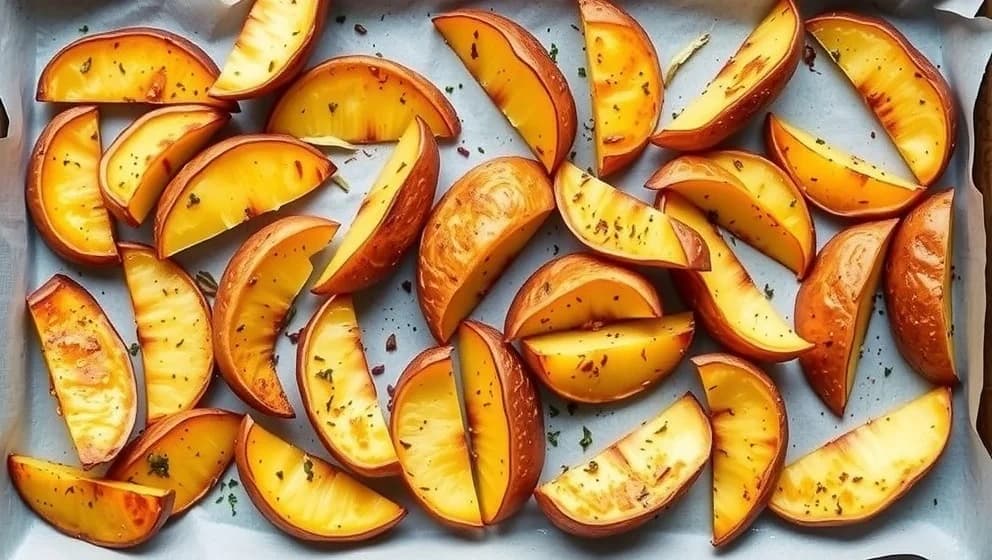 Potatisklyftor i ugn som alltid blir krispiga och goda